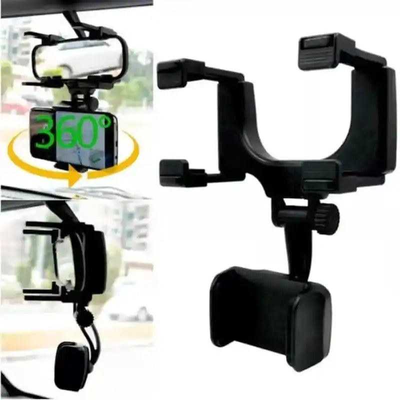 Suporte de Celular para Carro (Retrovisor Central) Gira 360°