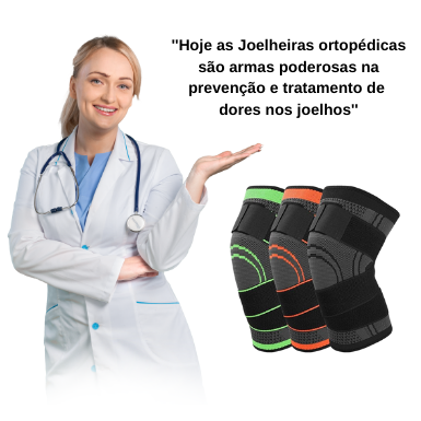 Joelheira ortopédica para dor nos joelhos de compressão Ajustável (Esportiva Fitness Leve Corrida e Bike)